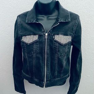Vintage Levi’s Denim Trucker Jacket w/ Sequin Panels on front and back! - Small
